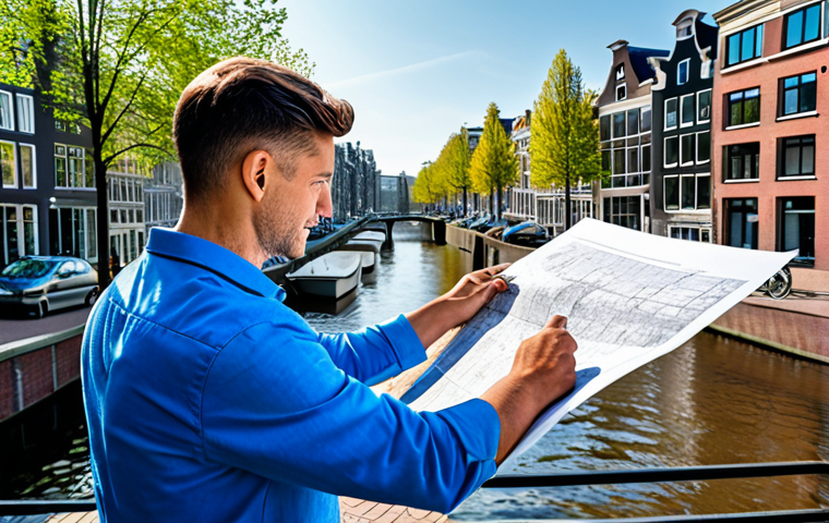 **
"A professional architect, fully clothed in smart casual attire, is reviewing blueprints on a sunny day in Amsterdam. The background features a modern, sustainable building design and a canal with boats. Perfect anatomy, natural proportions, well-formed hands, appropriate content, safe for work, professional photography, high quality, family-friendly."
**
