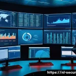 Home 15 컨테이너 환경에서의 보안 모니터링 도구 - A modern IT security operations center (SOC) with Dutch cybersecurity professionals monitoring multi...